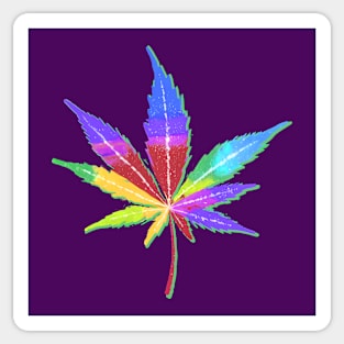 Colorful Cannabis Leaf T-Shirt Sticker